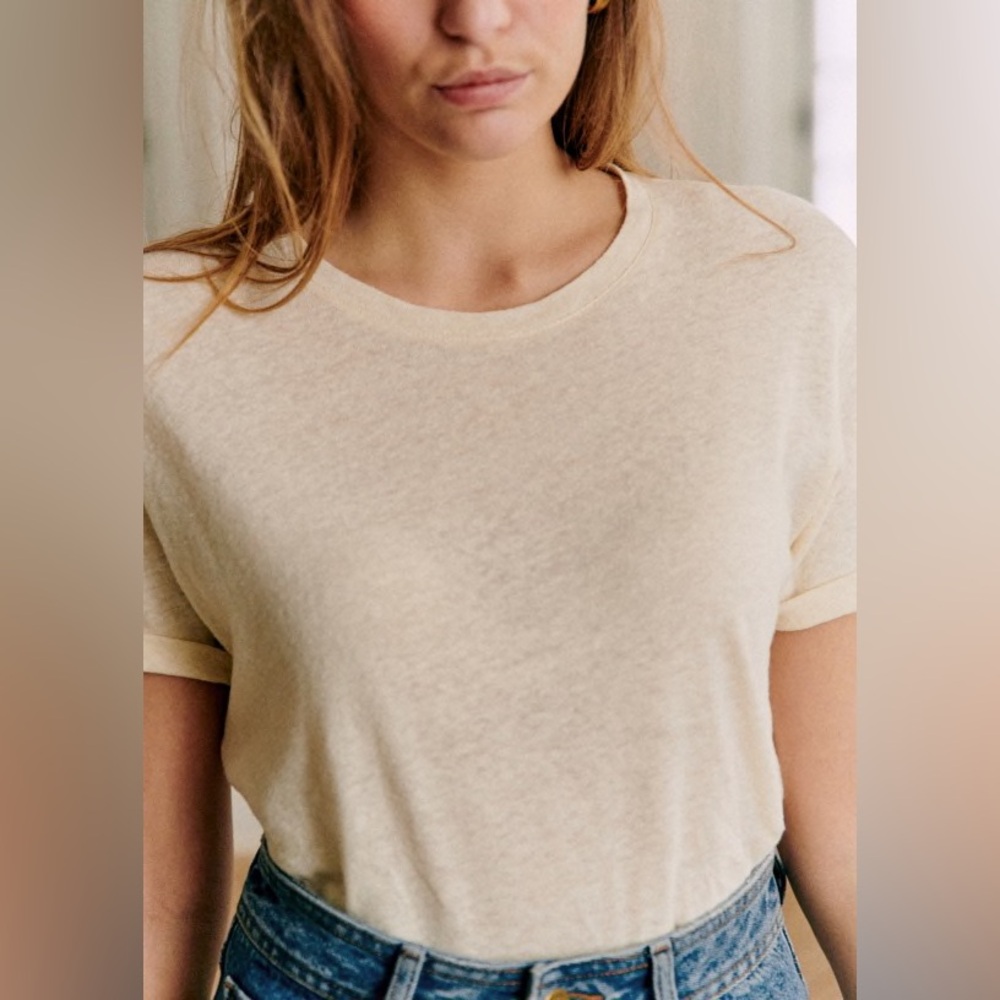 Sezane Martha T-shirt in Cream